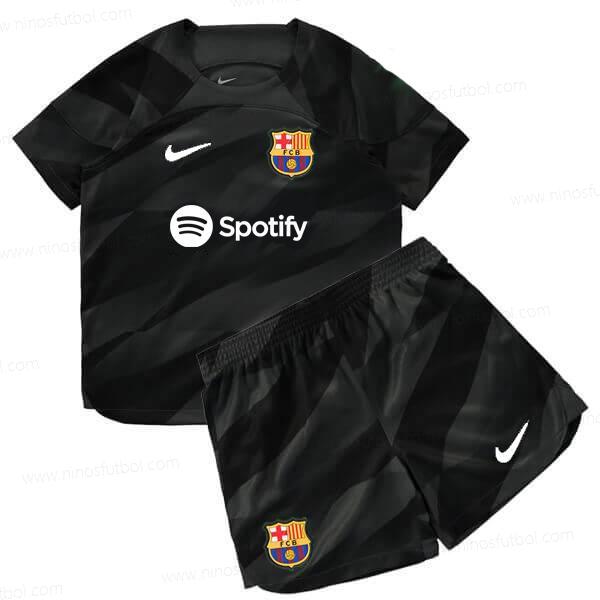 Camiseta Barcelona Goalkeeper Niños Kit de Fútbol 23/24 – Negro