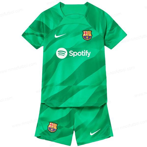 Camiseta Barcelona Goalkeeper Niños Kit de Fútbol 23/24 – Verde