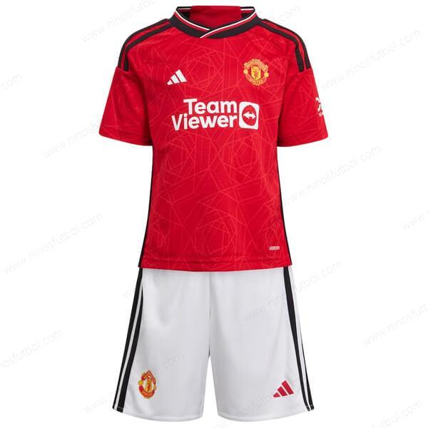 Camiseta Manchester United Primera Niños Kit de Fútbol 23/24